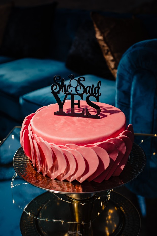 "She said YES" engagement cake