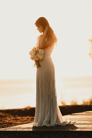 sunset bridal portrait