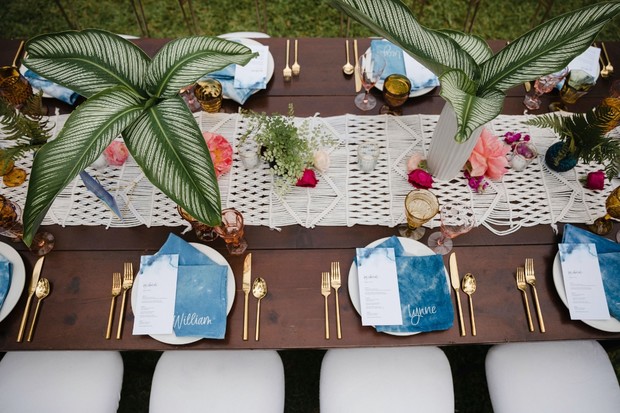boho inspired wedding table decor