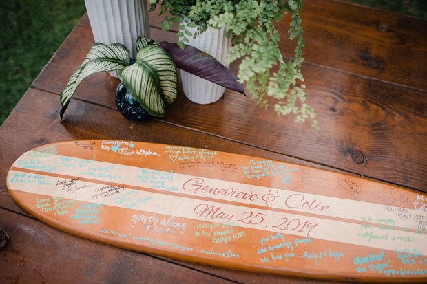 guest book surf board