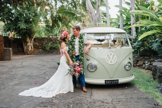 wedding photo booth in a vw bus