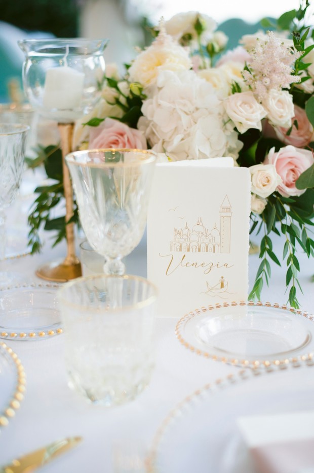 soft gold and white table decor