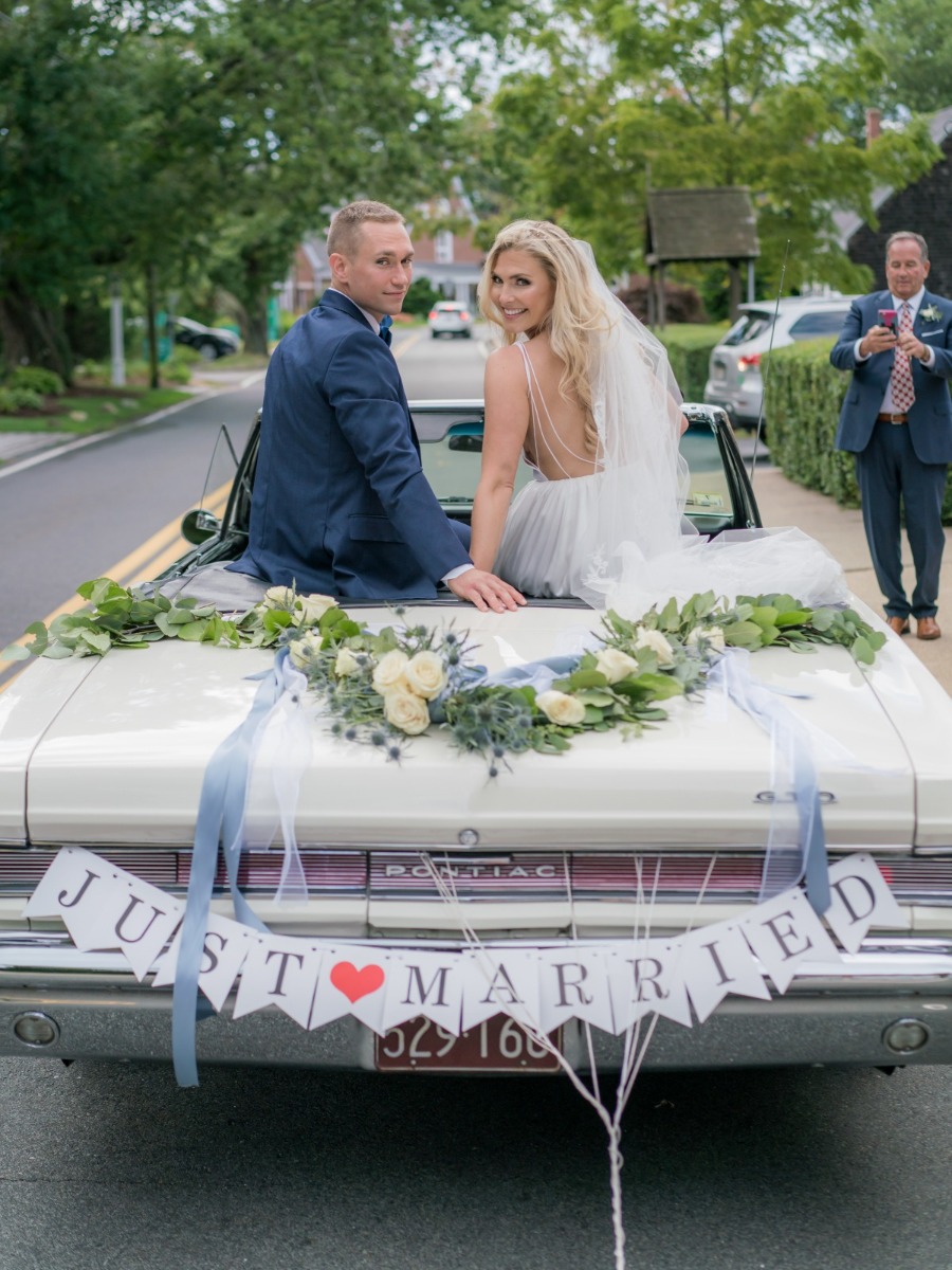 Classic Blue and White Wedding in Cape Cod With Butterflies