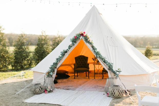 mini tented wedding lounge
