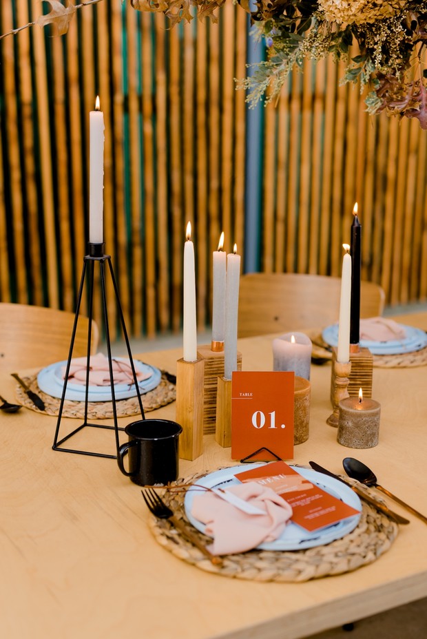 modern minimalist wedding table decor