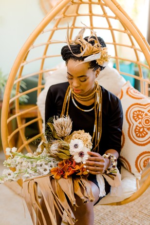 alternative bridal style with traditional African inspiration