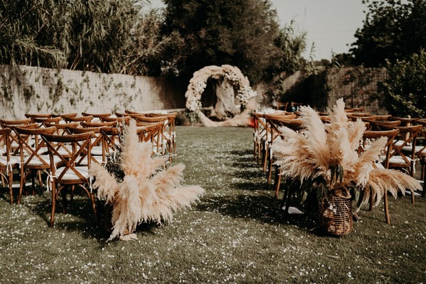 Pampas grass wedding decor