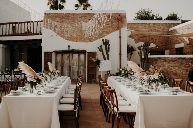 outdoor wedding reception in Ibiza