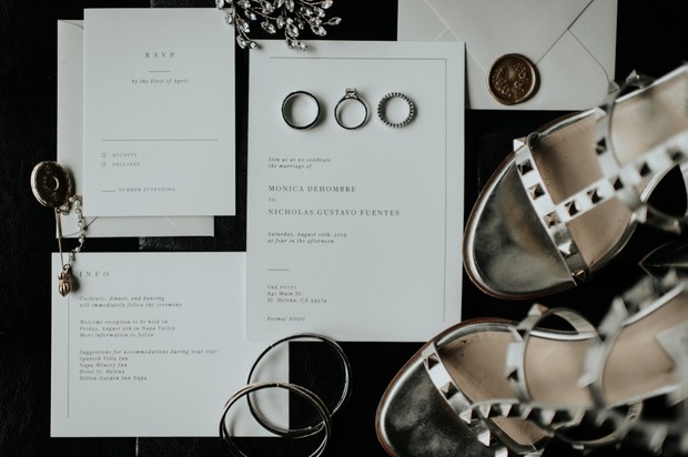 simple and chic wedding invitation suite