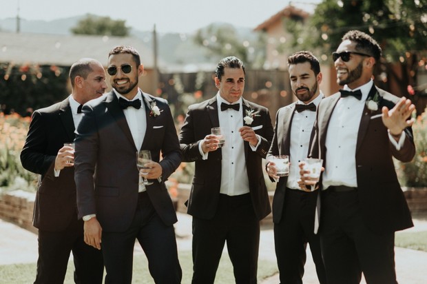 groom and his men in dapper looking suits
