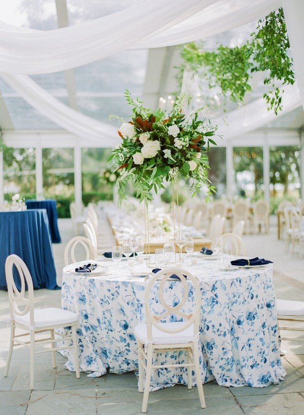 Elegant wedding reception table floral centerpiece