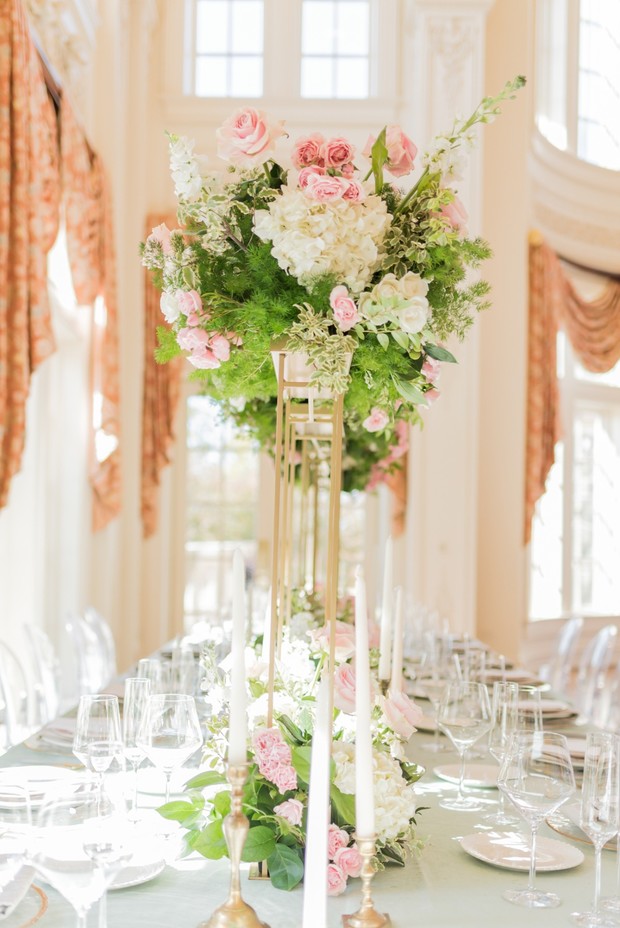 elevated floral centerpieces