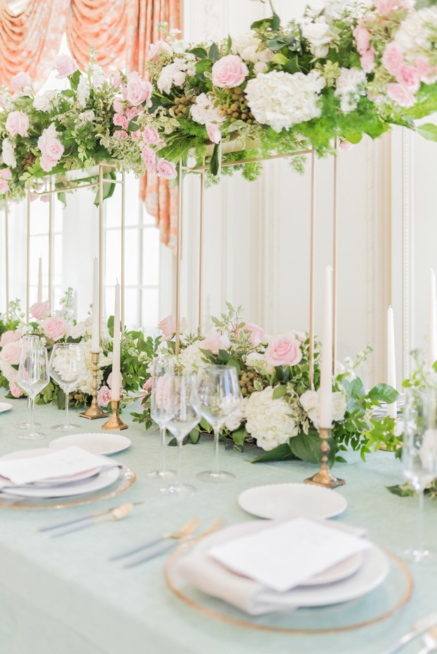 springtime inspired wedding table decor