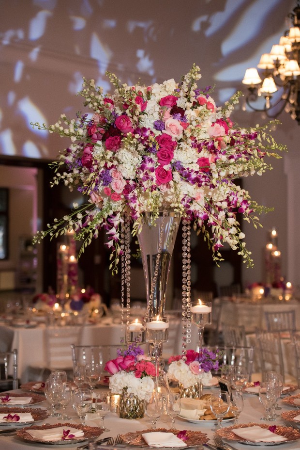 colorful floral centerpiece for wedding