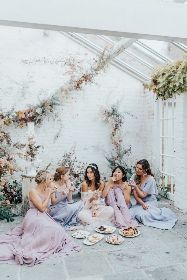 bride and bridesmaids style