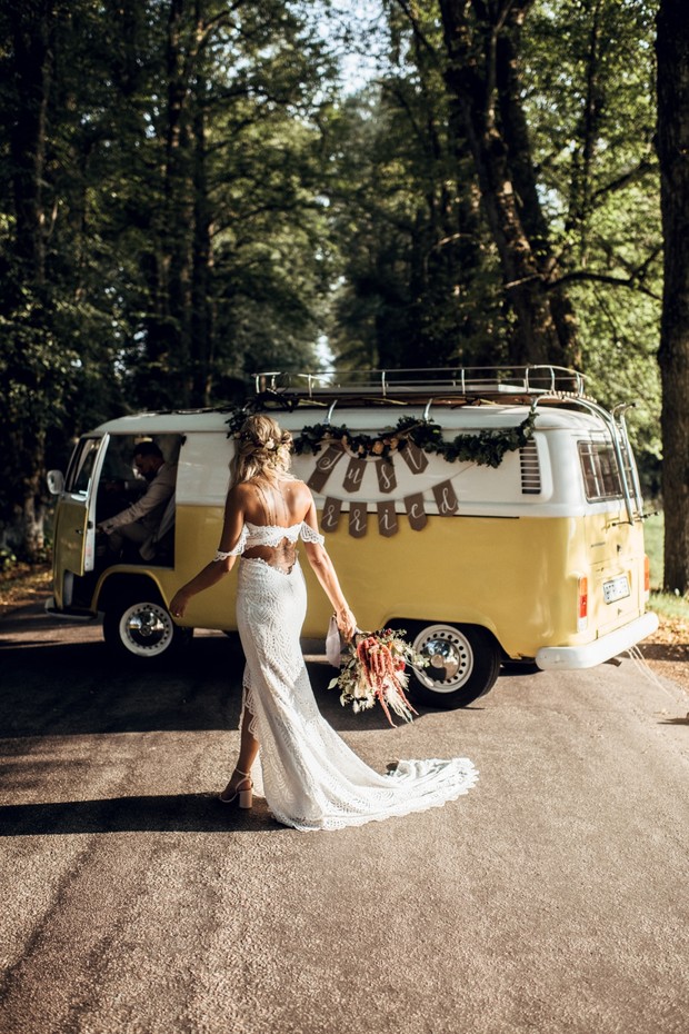 just married VW bus