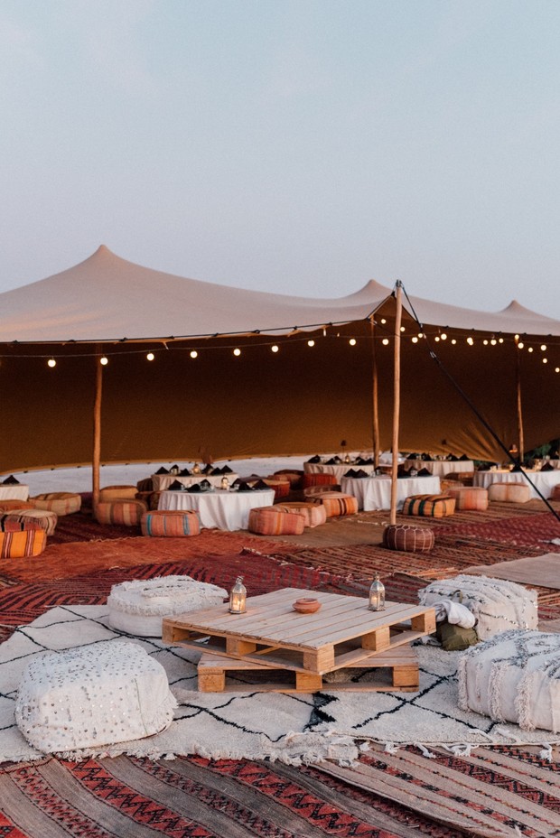 traditional tented Moroccan wedding reception