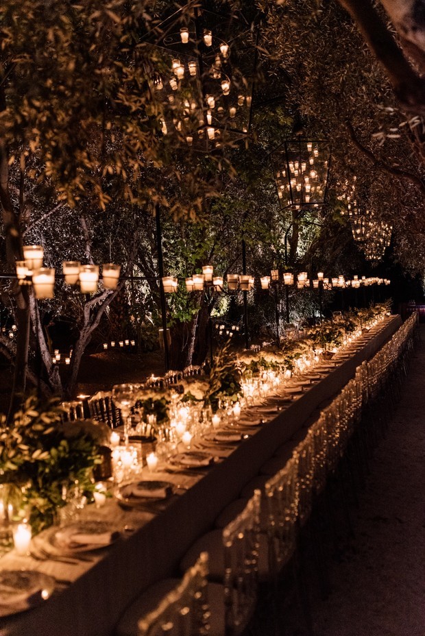 Outdoor wedding lighting