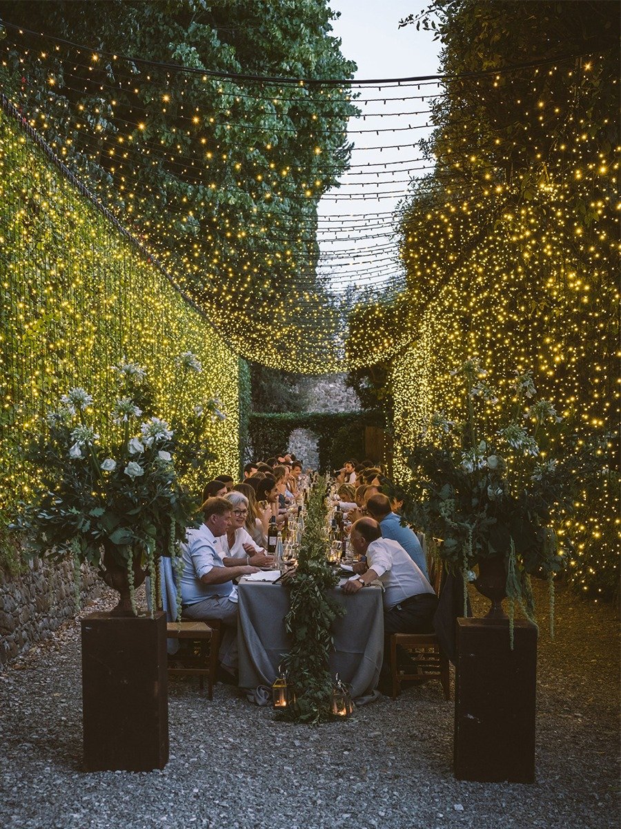 A Wedding Based Around A Tunnel Of Fairy Lights