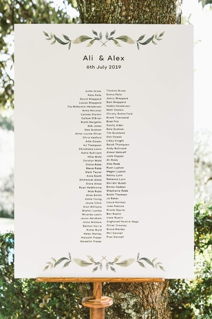 wedding reception seating assignment sign