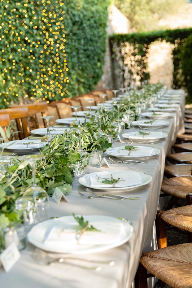 family style wedding reception in Tuscany
