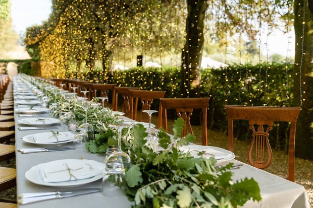 family style wedding seating in Tuscany