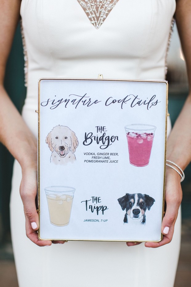 custom wedding dog bar menu