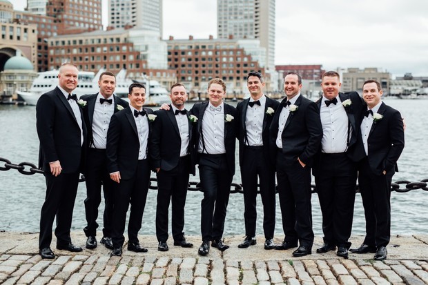 groomsmen in black tie