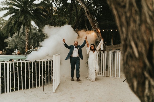 smoke bomb wedding entrance