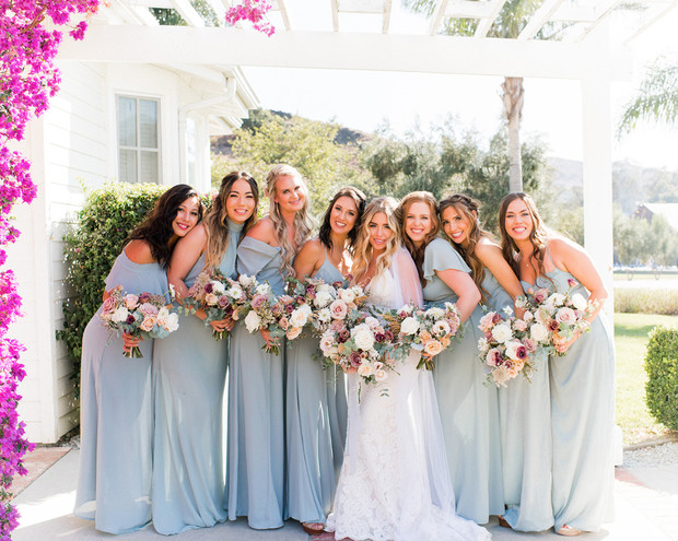 bridesmaids in sky blue