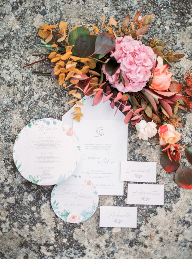 floral wedding invitation suite