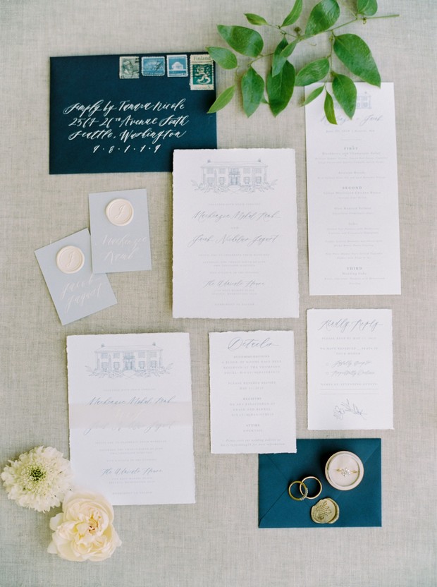 elegant and chic wedding invitation suite