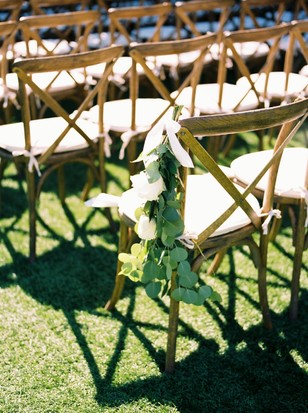 floral and eucalyptus wedding aisle decor