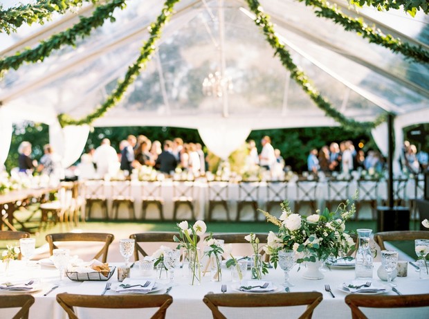 clear tented wedding reception in Seattle