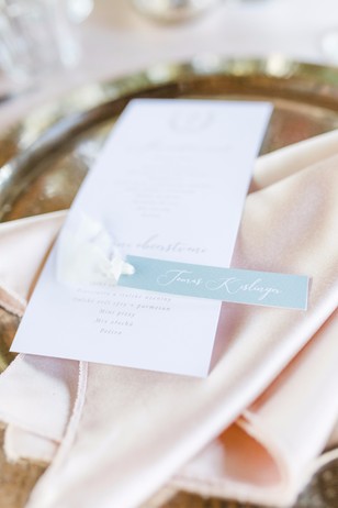 soft blush and gold place setting