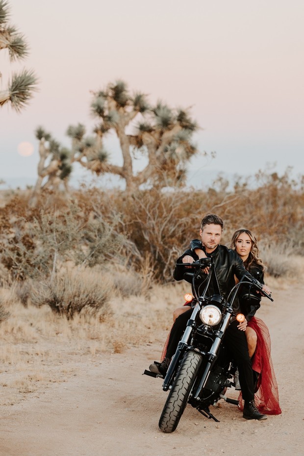 Motorcycle wedding ideas in Joshua Tress