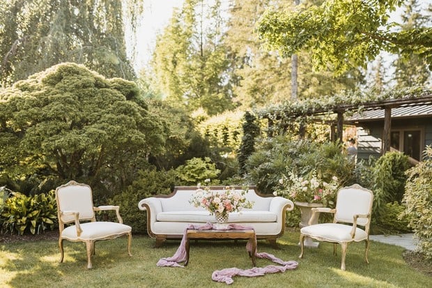 romantic garden wedding lounge
