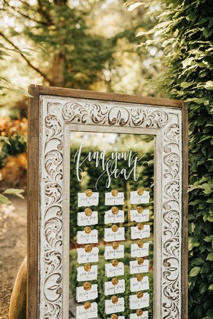 find your seat escort card display