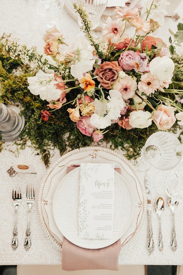 elegant garden themed wedding table decor