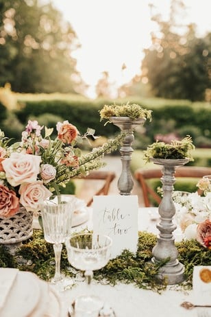 secret garden wedding table decor