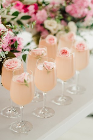 floating rose bud wedding cocktails