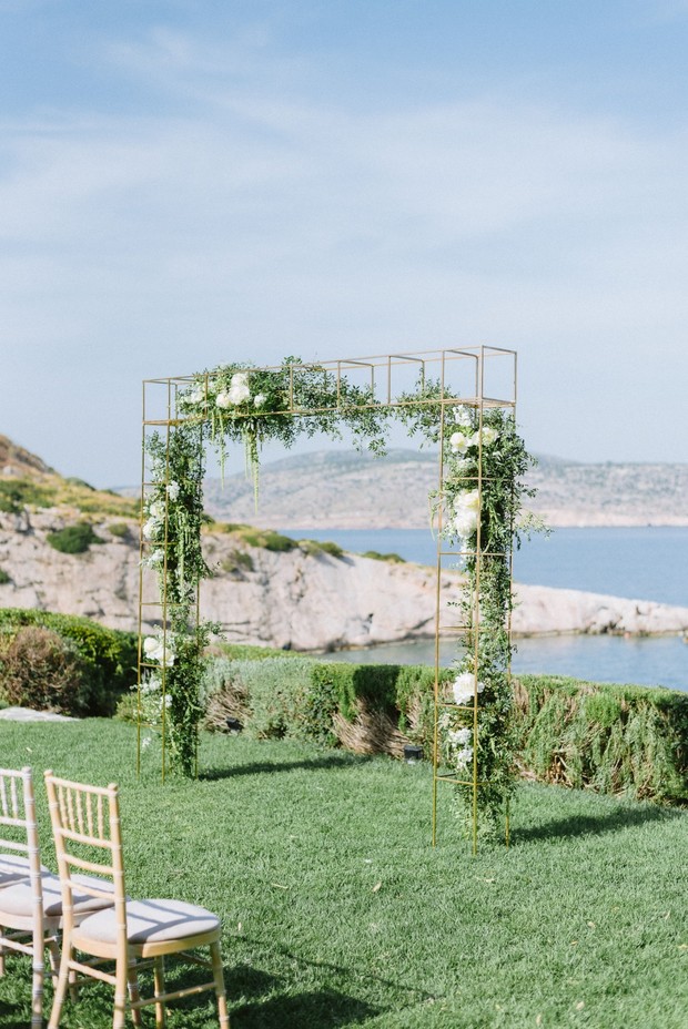 modern floral arch for your wedding ceremony backdrop