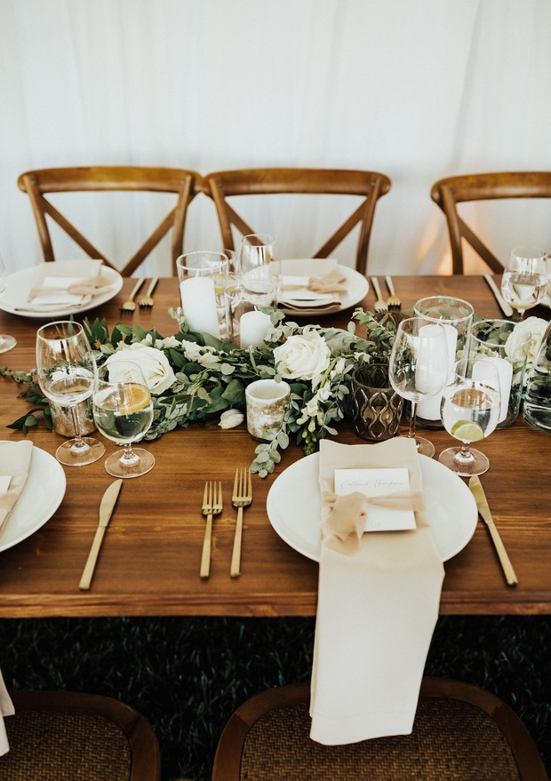 neutral color palette wedding table decor
