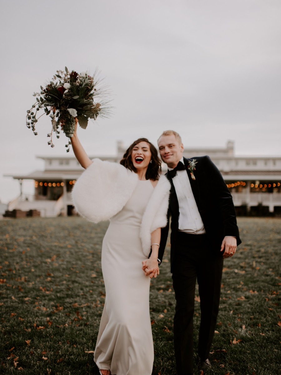 A Moody Winter Wedding Inspiration With Pops of Red