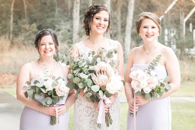 bridesmaids in lavender