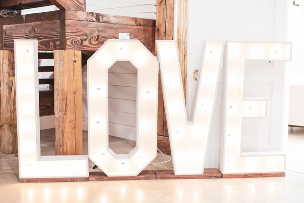 Love marquee sign for wedding