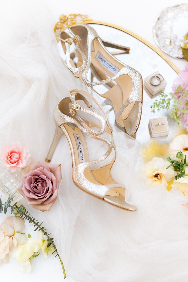 gold wedding shoes