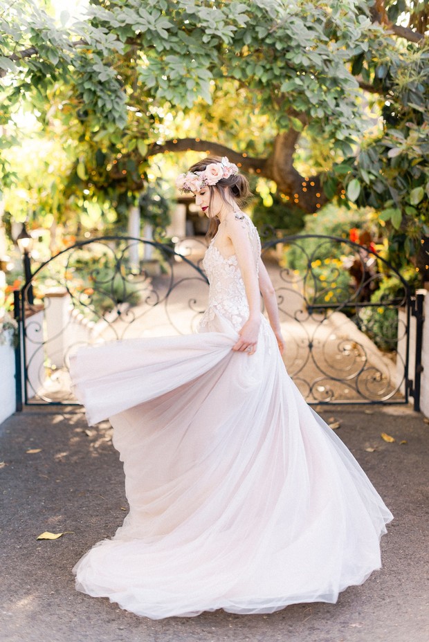 bridal twirl wedding photo