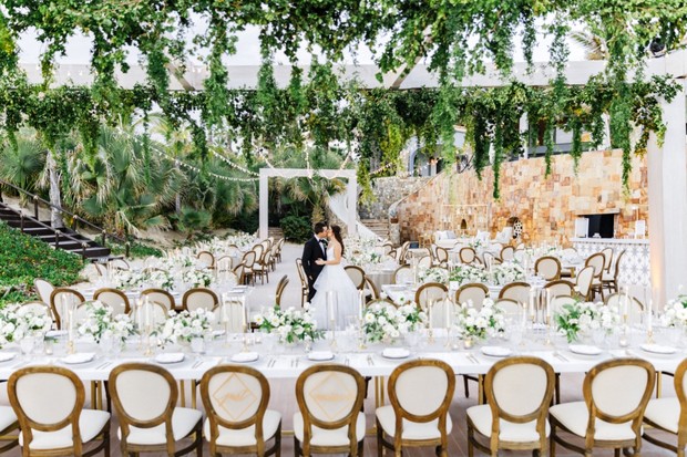 wedding reception with greenery
