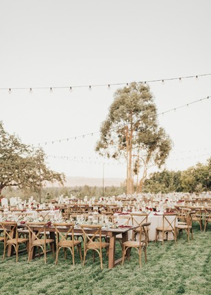 elegant backyard wedding reception